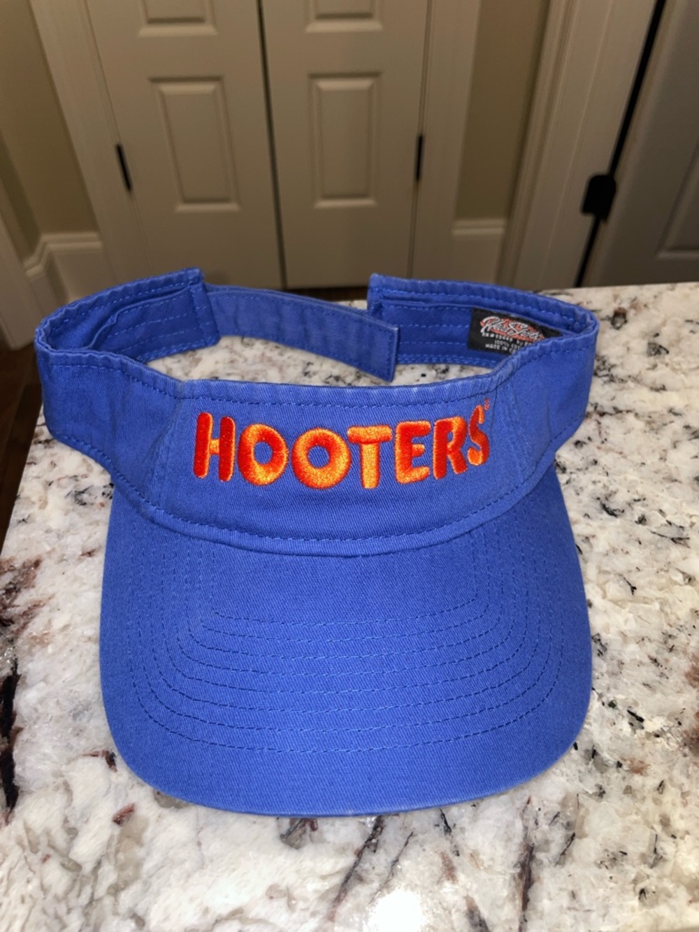 Hooters Royal Blue Visor with Orange Embroidered Logo